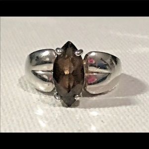 Marque Smoky Quartz Sterling Silver Ring Size 6